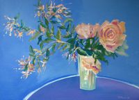Rosen auf blauem Tisch - 2008 - 50 x 70 cm